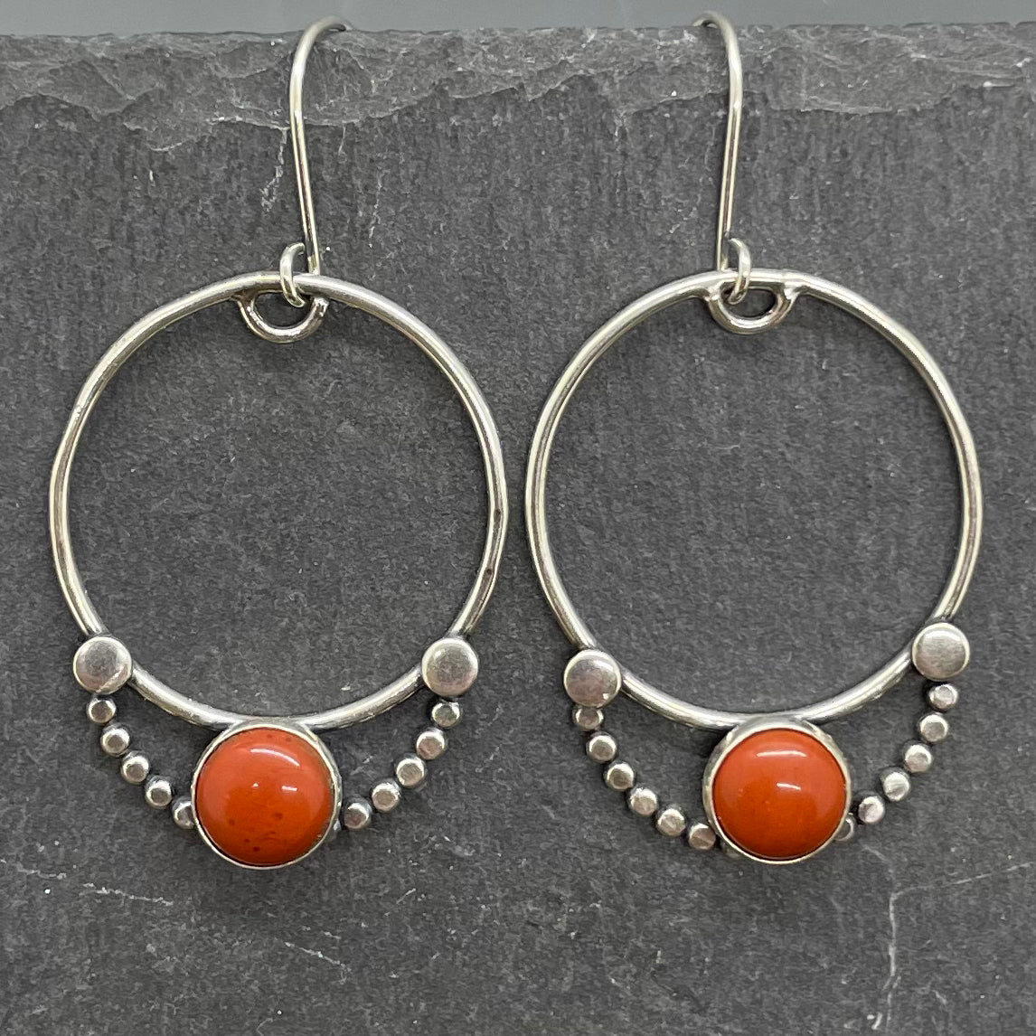 Red Jasper Hoops