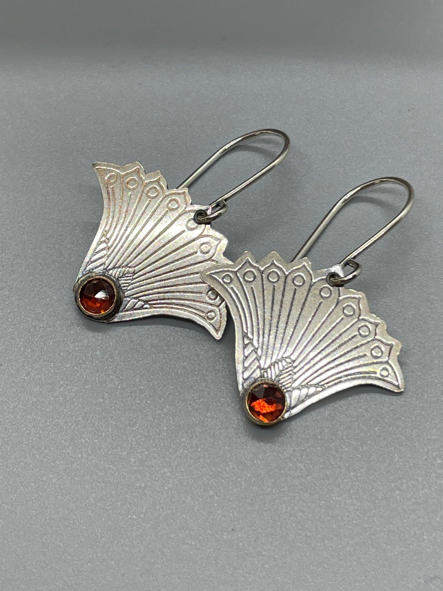 Art Deco Fan Earrings
