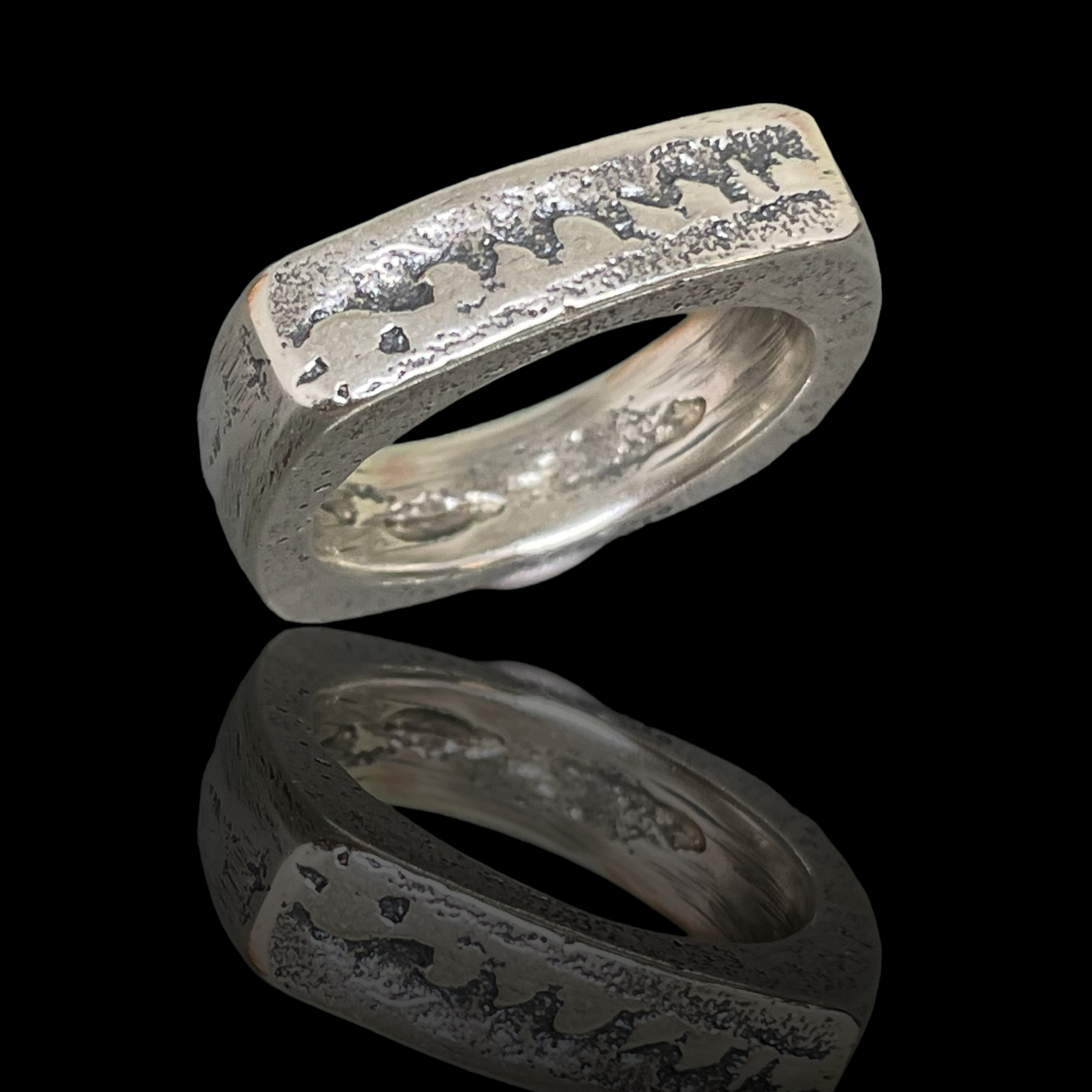 Mens chunky silver ring