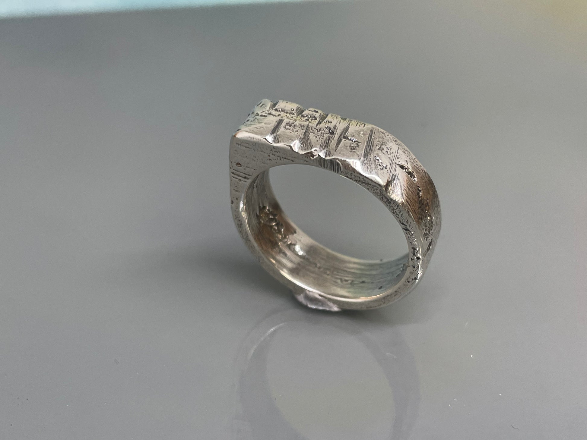 Mens chunky 2025 silver ring