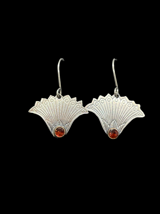 Art Deco Fan Earrings